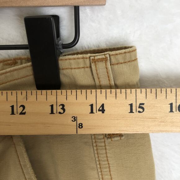 JOIE Ripstop Cargo Pants Sz 28 Gold Khaki Button Fly Utility Mid Rise Tie Ankle - Picture 6 of 10